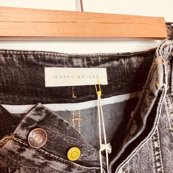Happy x Nature Gray Denim Ultra Highrise Shorts Size 32 - Picture 4 of 6